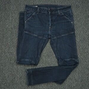 G Star Raw Jeans Mens 32x32 Blue 5620 3D Slim 5 Pocket Denim Button‎ Fly